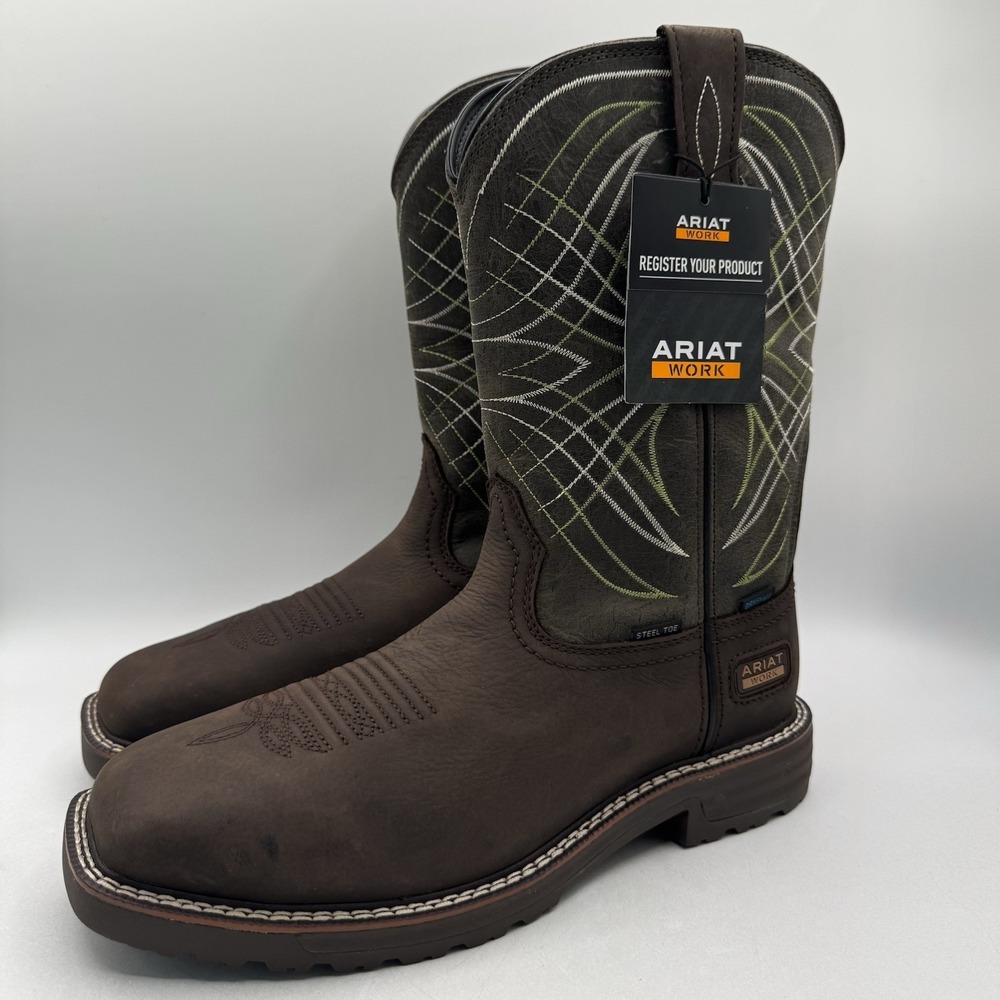 Ariat Activator Waterproof Boots Men's Size 8.5 D Brown Leather Steel Toe